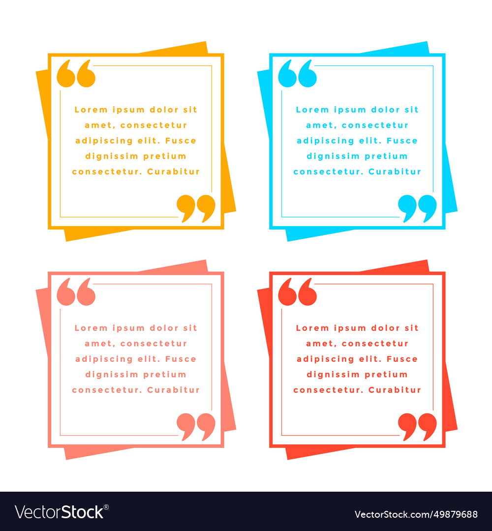 Set of inverted comma mark templates for opinion