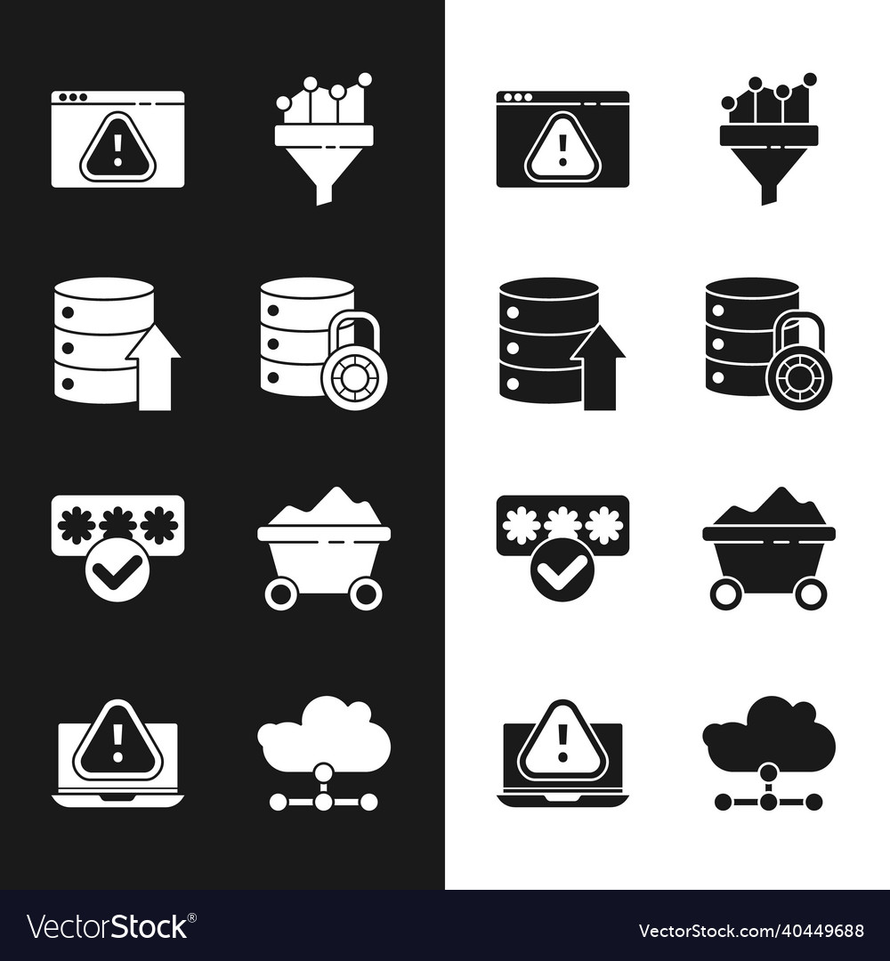 Set server security with lock data web vector image Set server security with lock data web
