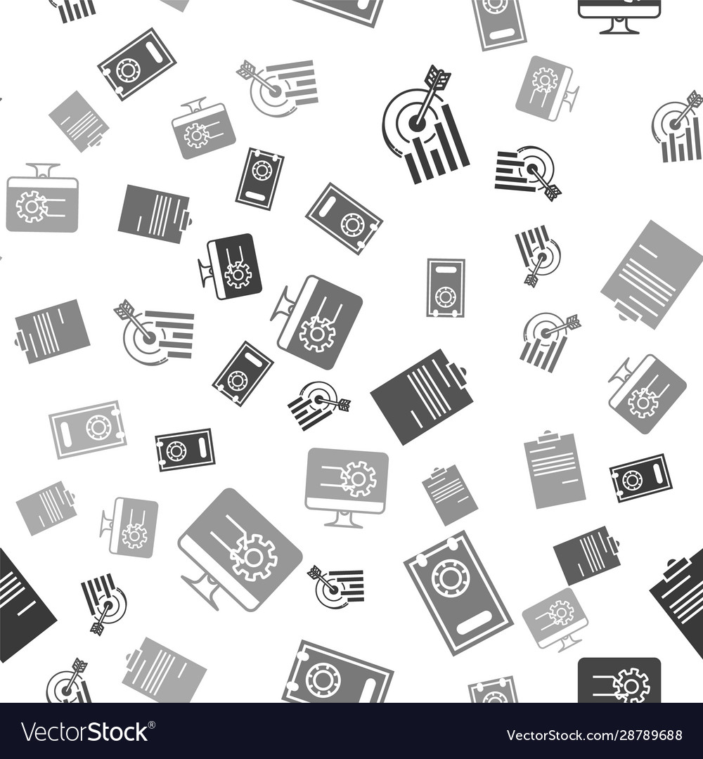 Set target with graph chart safe document vector image Set target with graph chart safe document