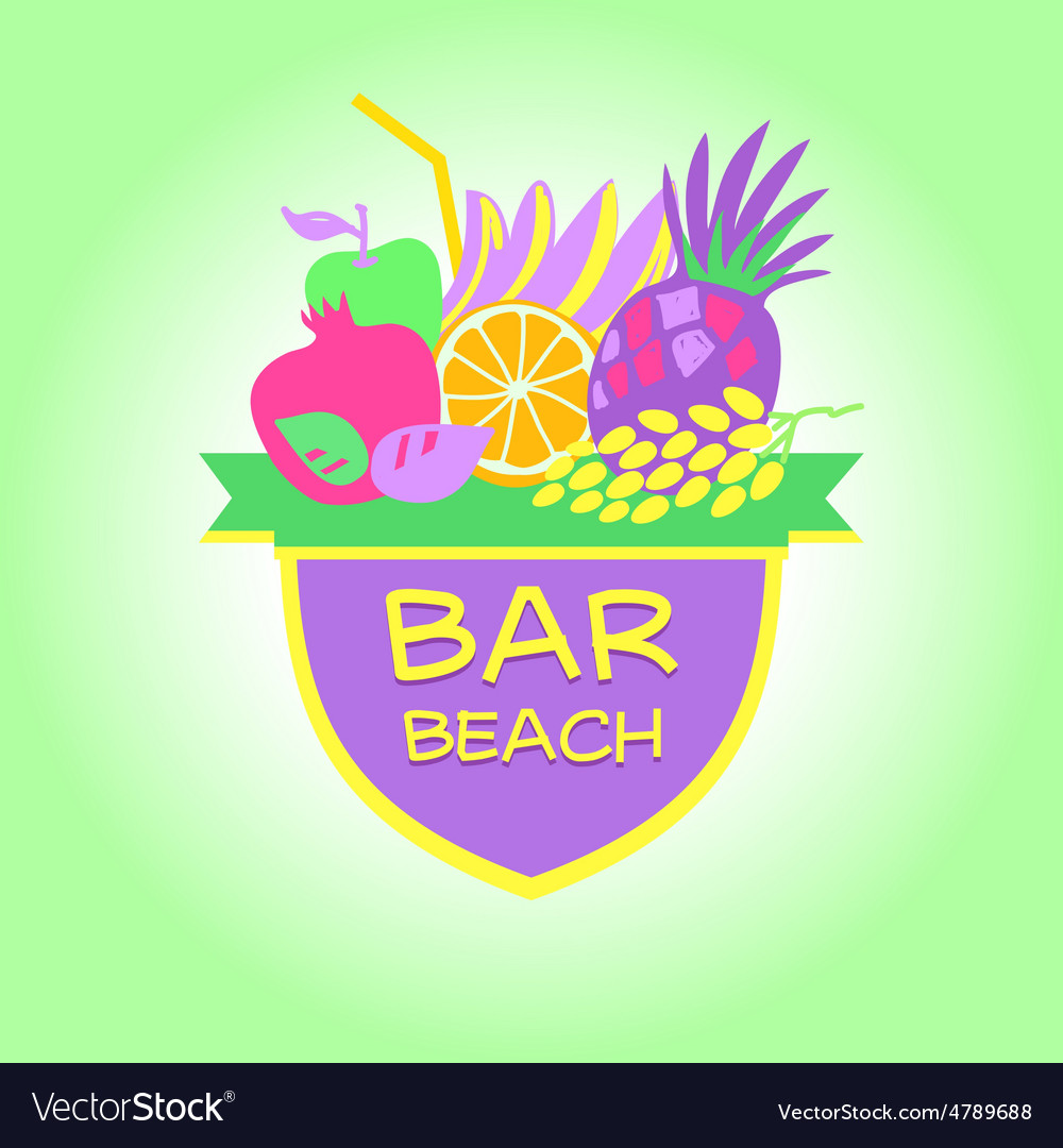 Template logo Beach bar party Royalty Free Vector Image