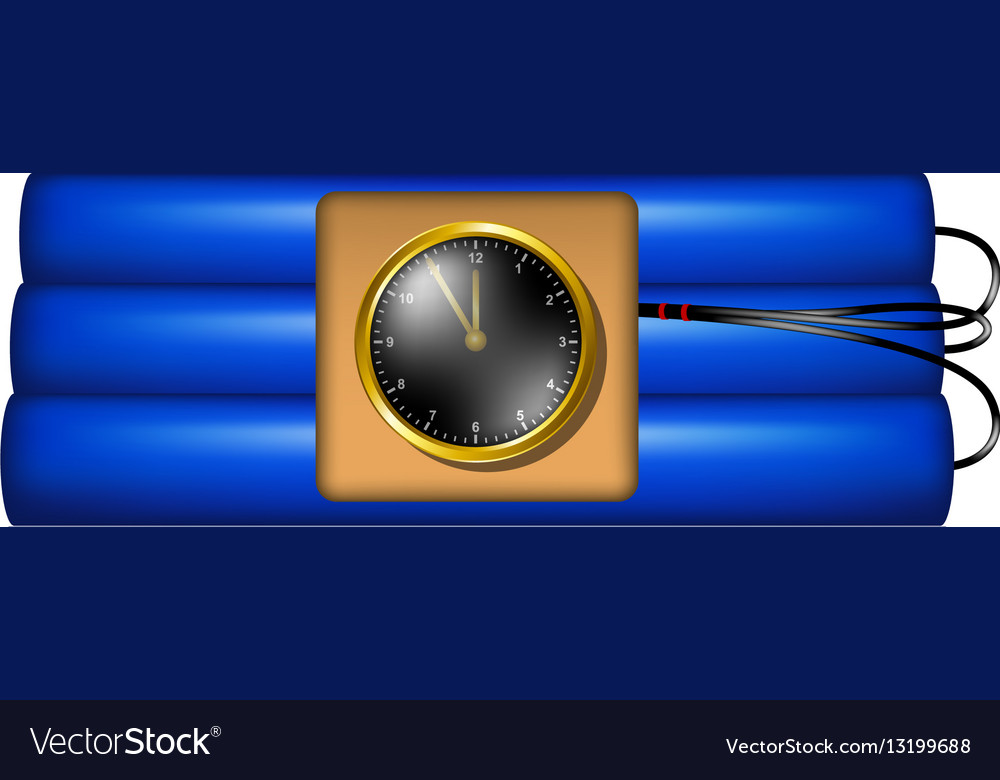 Time bomb connected to clock explodes