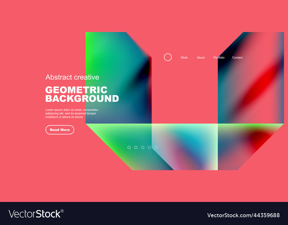 Triangles with fluid gradients abstract landing vector image Triangles with fluid gradients abstract landing