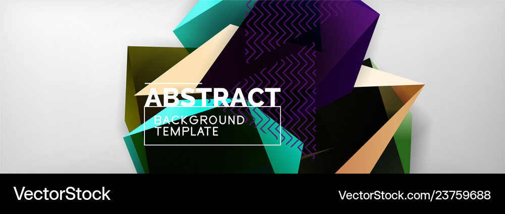 Triangular 3d geometric shapes composition Vector Image