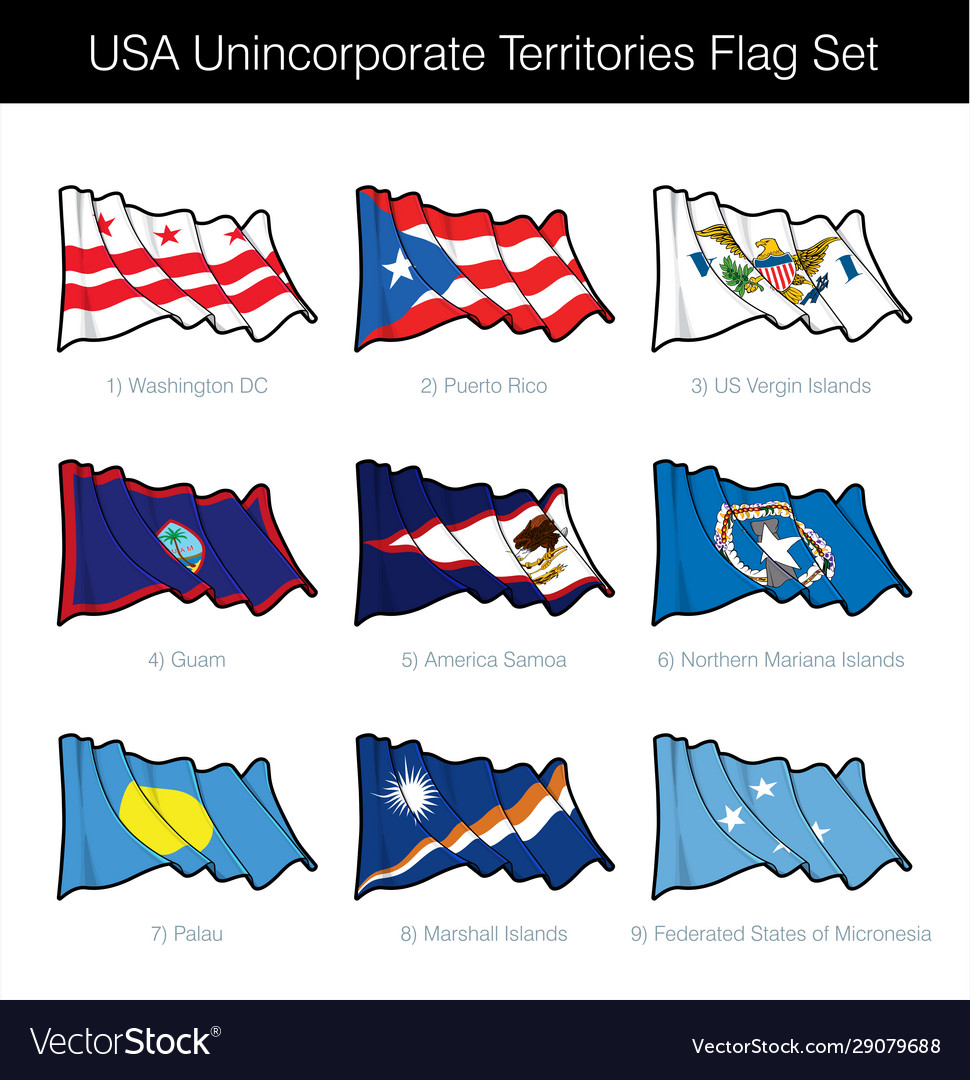 Usa - free associated states and unincorporated vector image Usa - free associated states and unincorporated