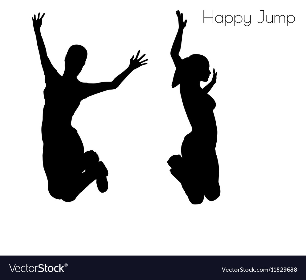 Woman in happy jump pose Royalty Free Vector Image