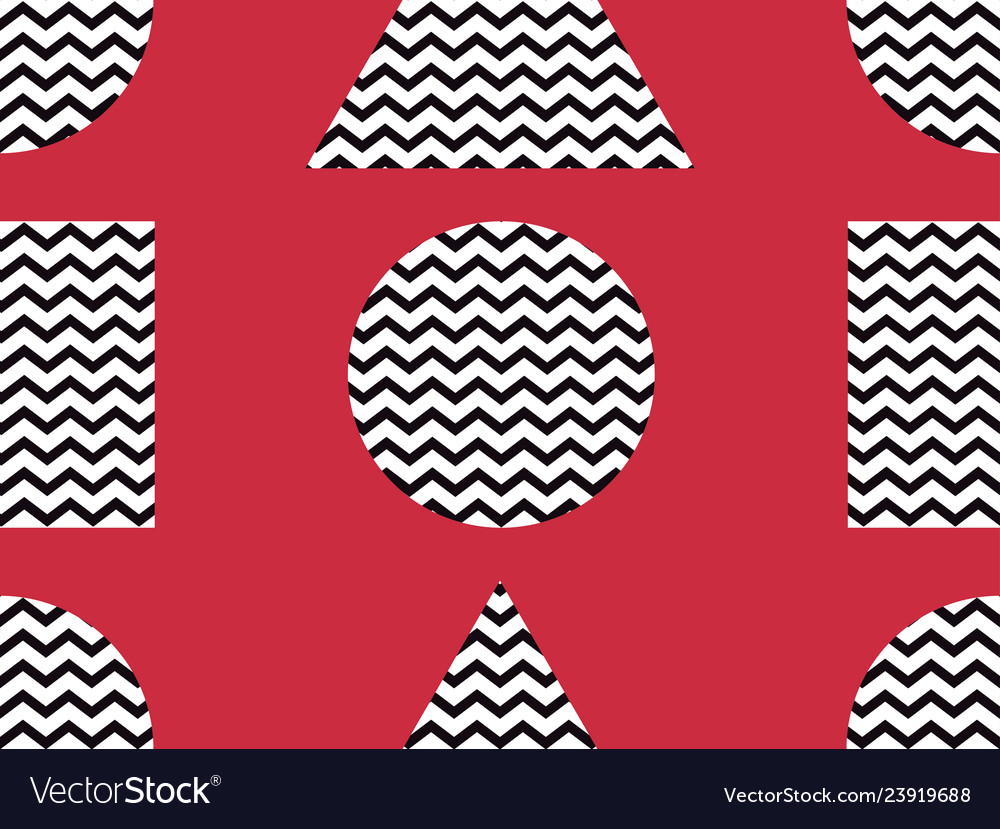 Zigzag seamless pattern with black and red color