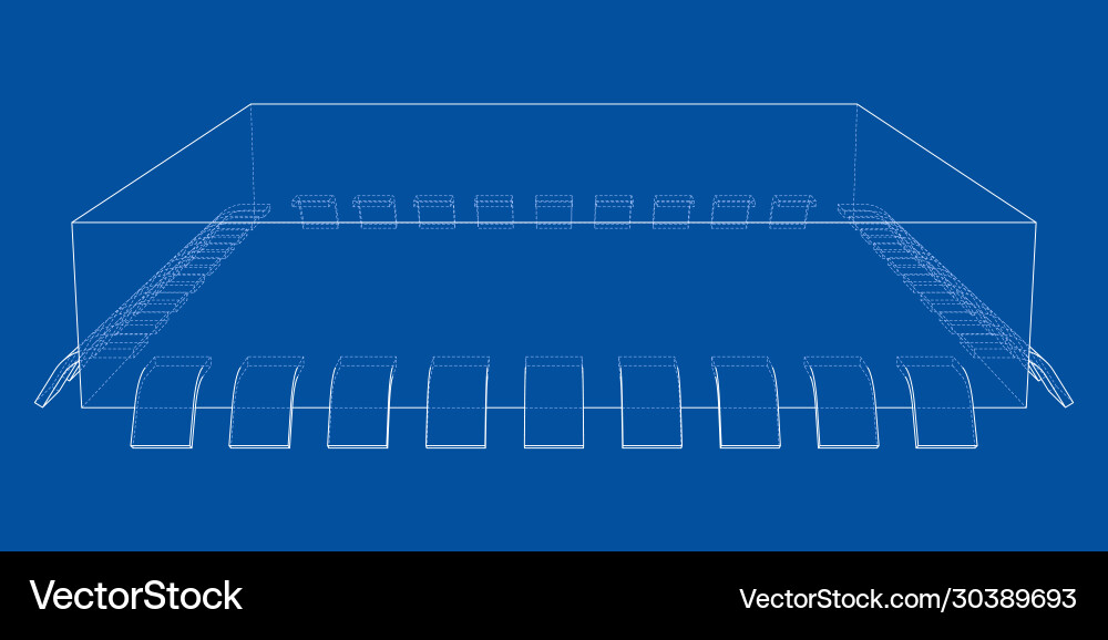 3d microchip rendering Royalty Free Vector Image