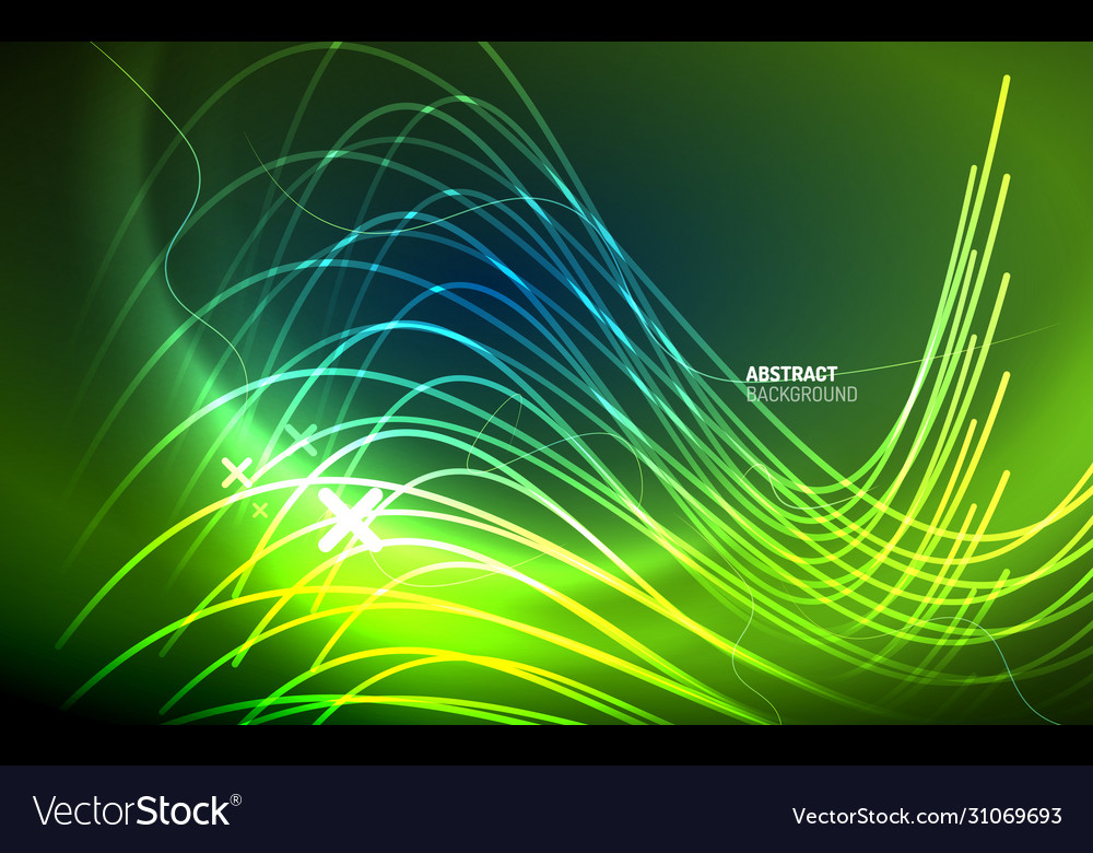 Abstract Background - Blue Neon Line Design Vector Image