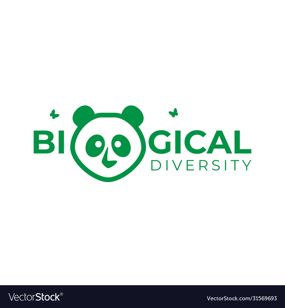 Biodiversity typography design with green color