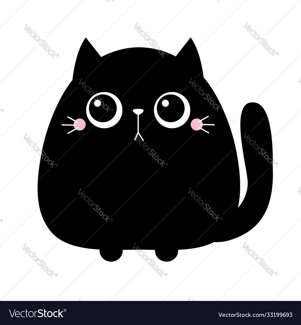 Black cat icon flat Royalty Free Vector Image - VectorStock