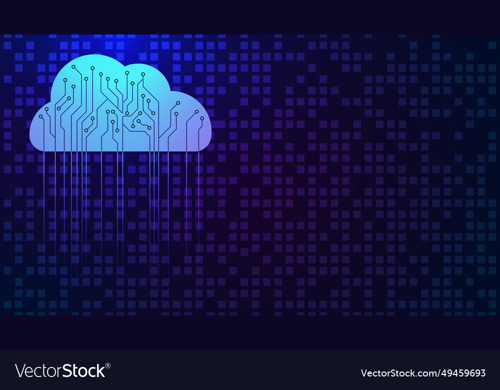 Cloud computing with futuristic circuit board vector image Cloud computing with futuristic circuit board