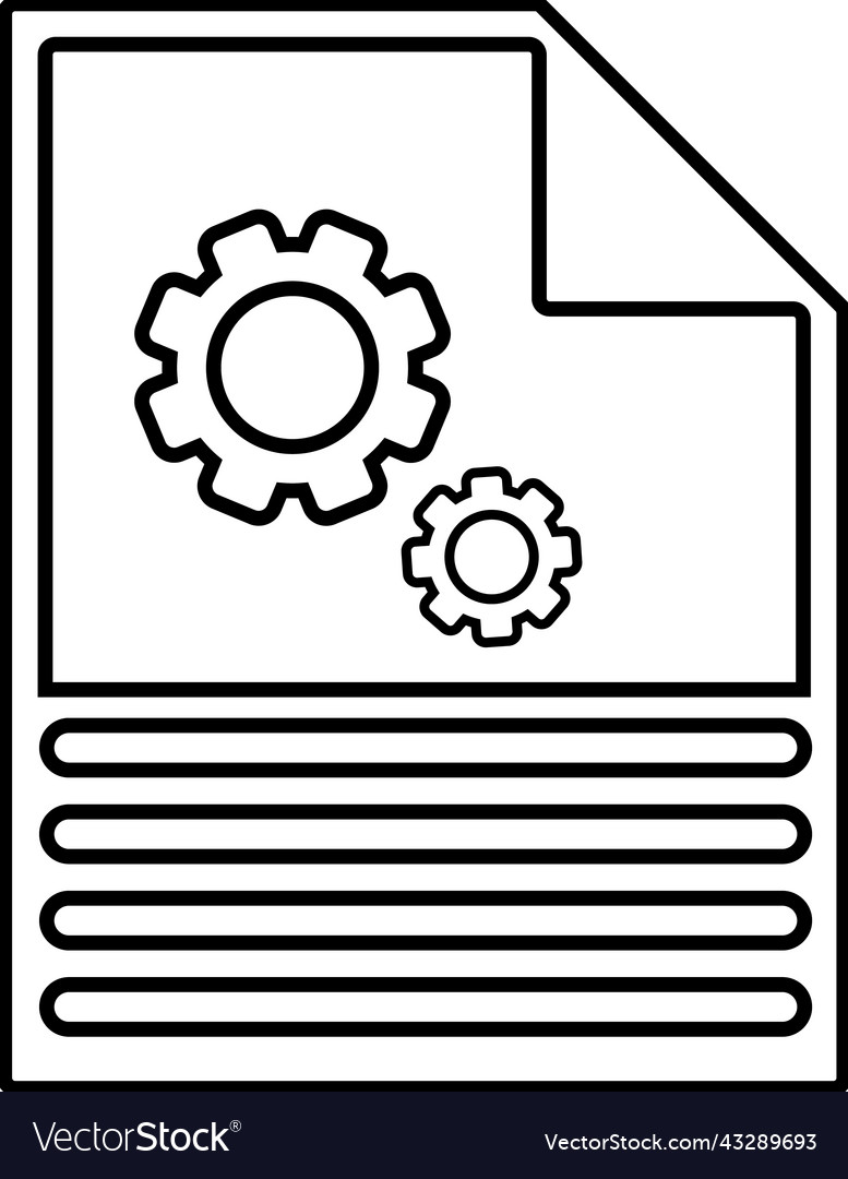 Document file configuration line icon outline