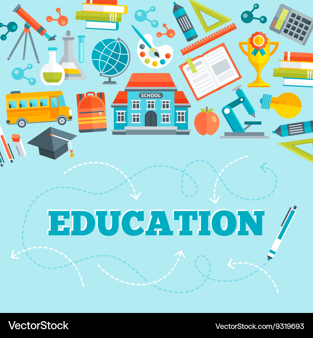Education flat design Royalty Free Vector Image