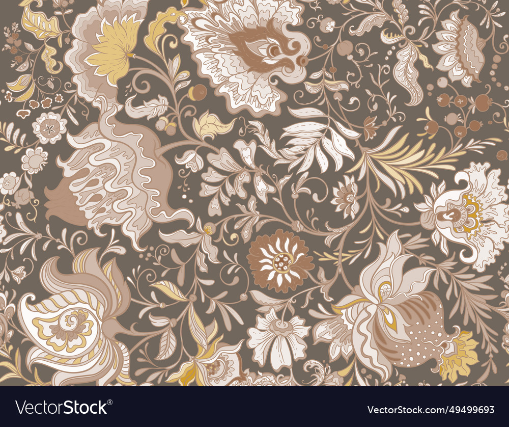 Fantasieblüten im Retro-Julkan Vector Image Fantasieblüten im Retro-Julkan