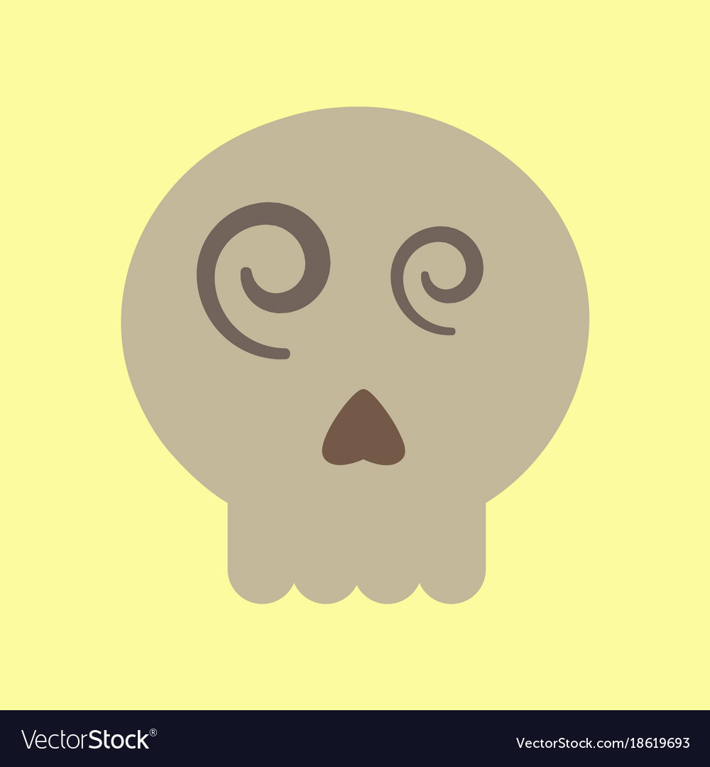 Flat icon on background halloween emotion skull