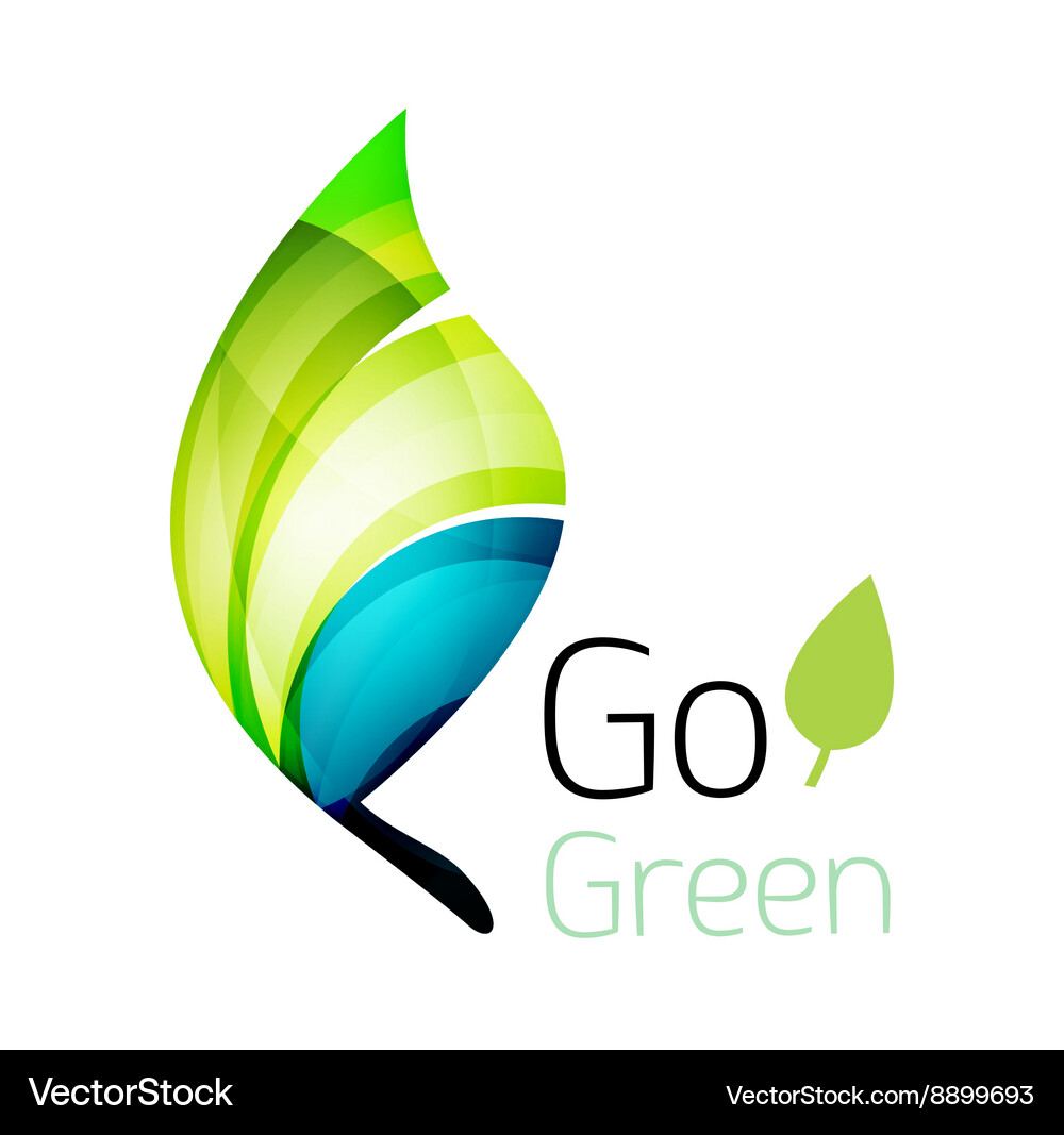 Geometric abstract leaf logo Royalty Free Vector Image