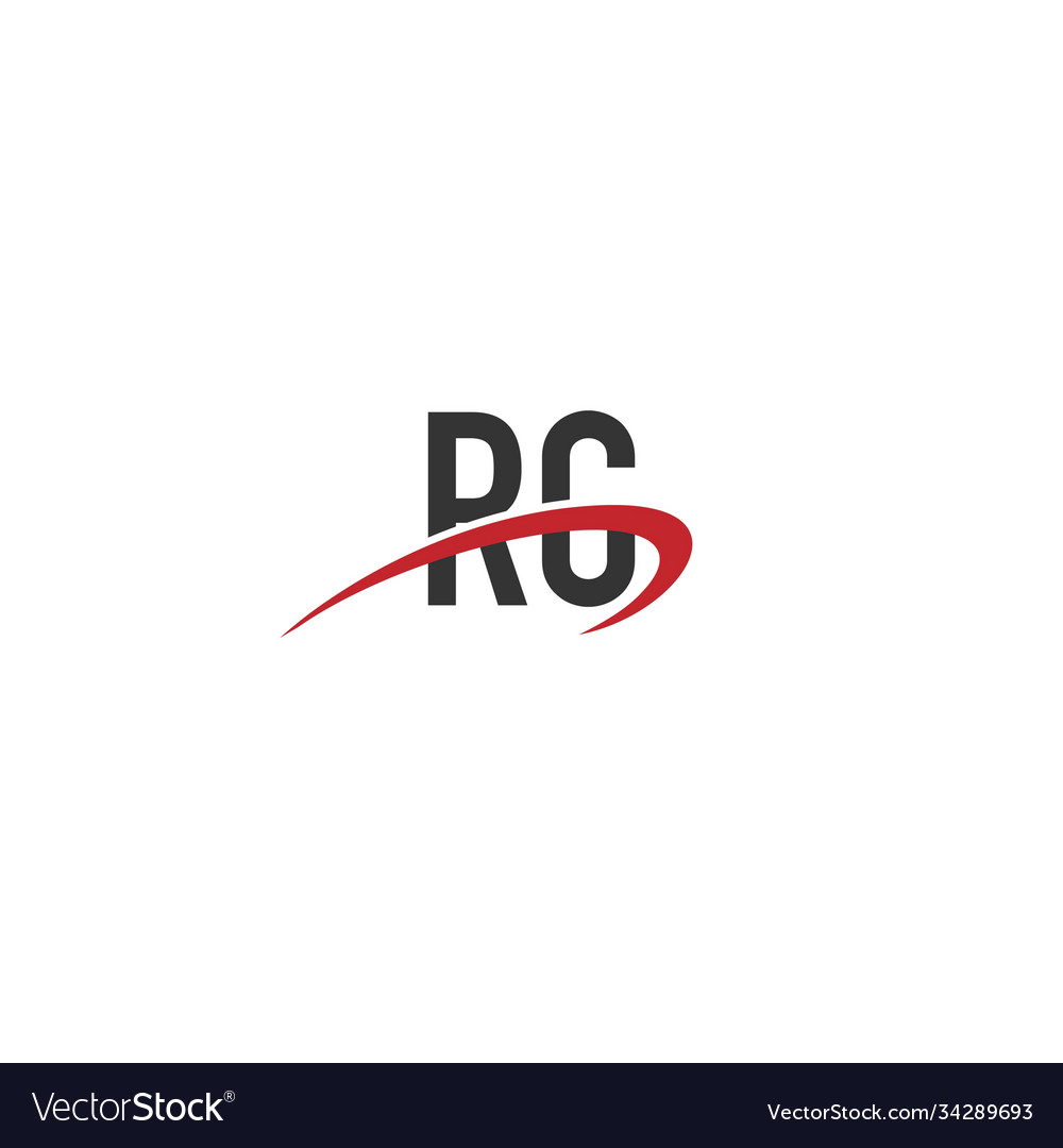 Initial letter rg linked swoosh monogram logo Vector Image