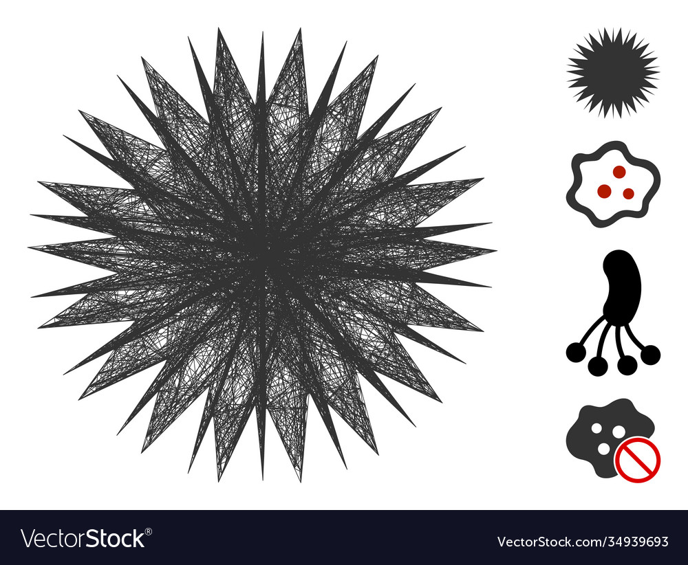 Linear microbe spore mesh Vector Image Linear microbe spore mesh