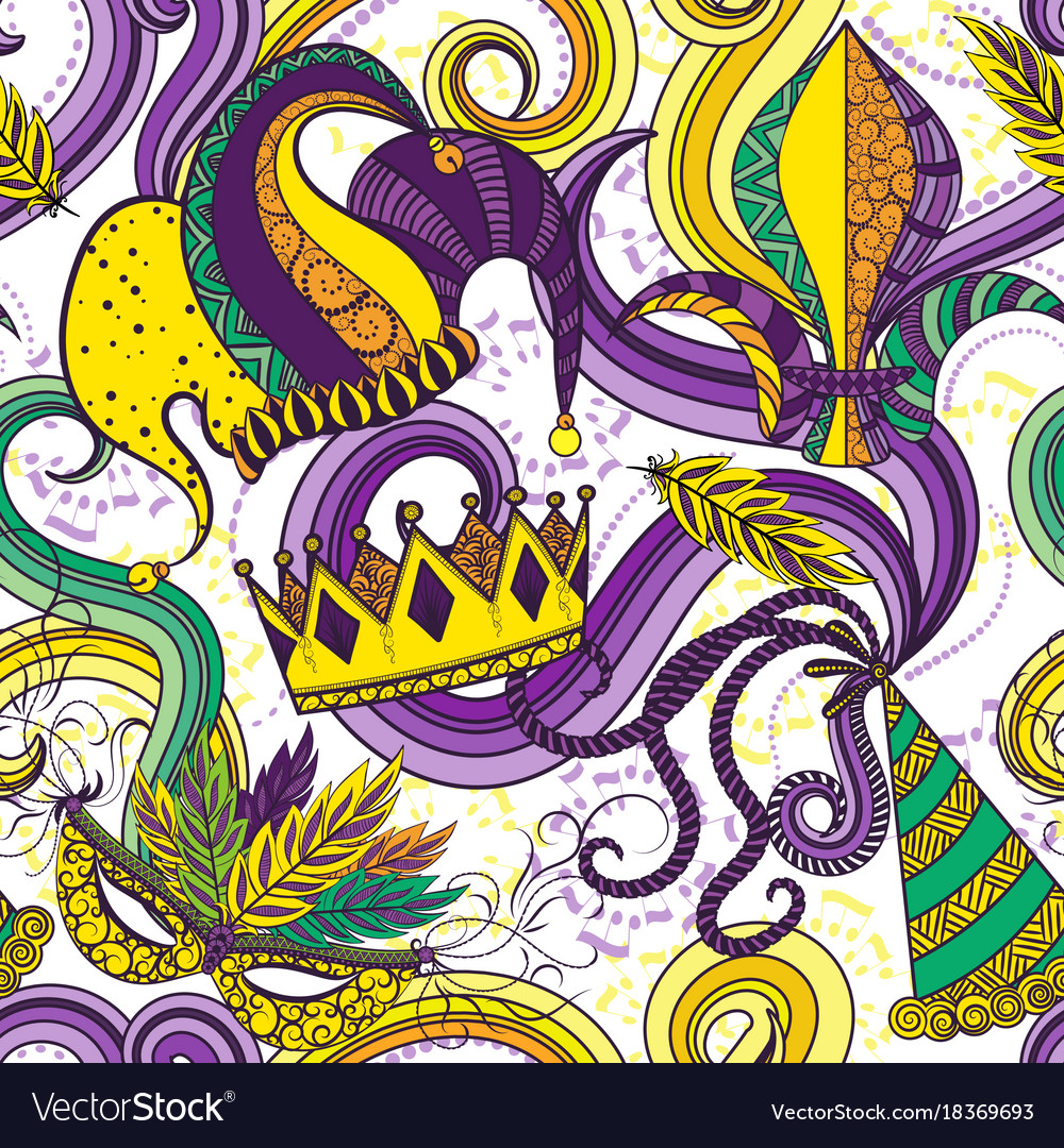 Mardi gras seamless pattern