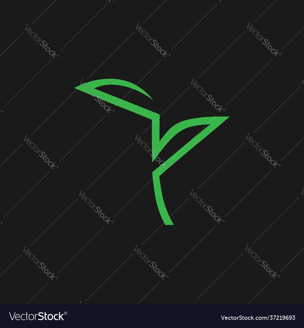 Seedling symbol on black backdrop