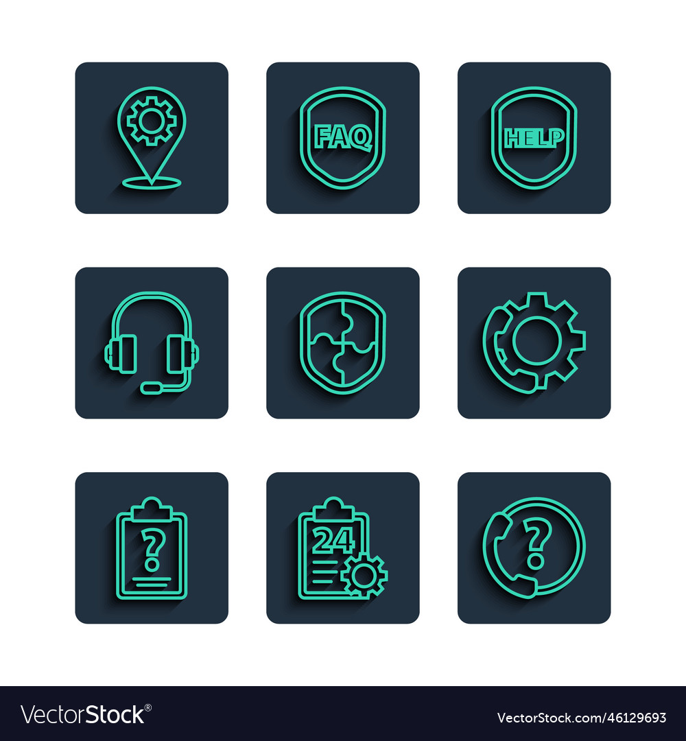 Set line clipboard with question marks checklist vector image Set line clipboard with question marks checklist