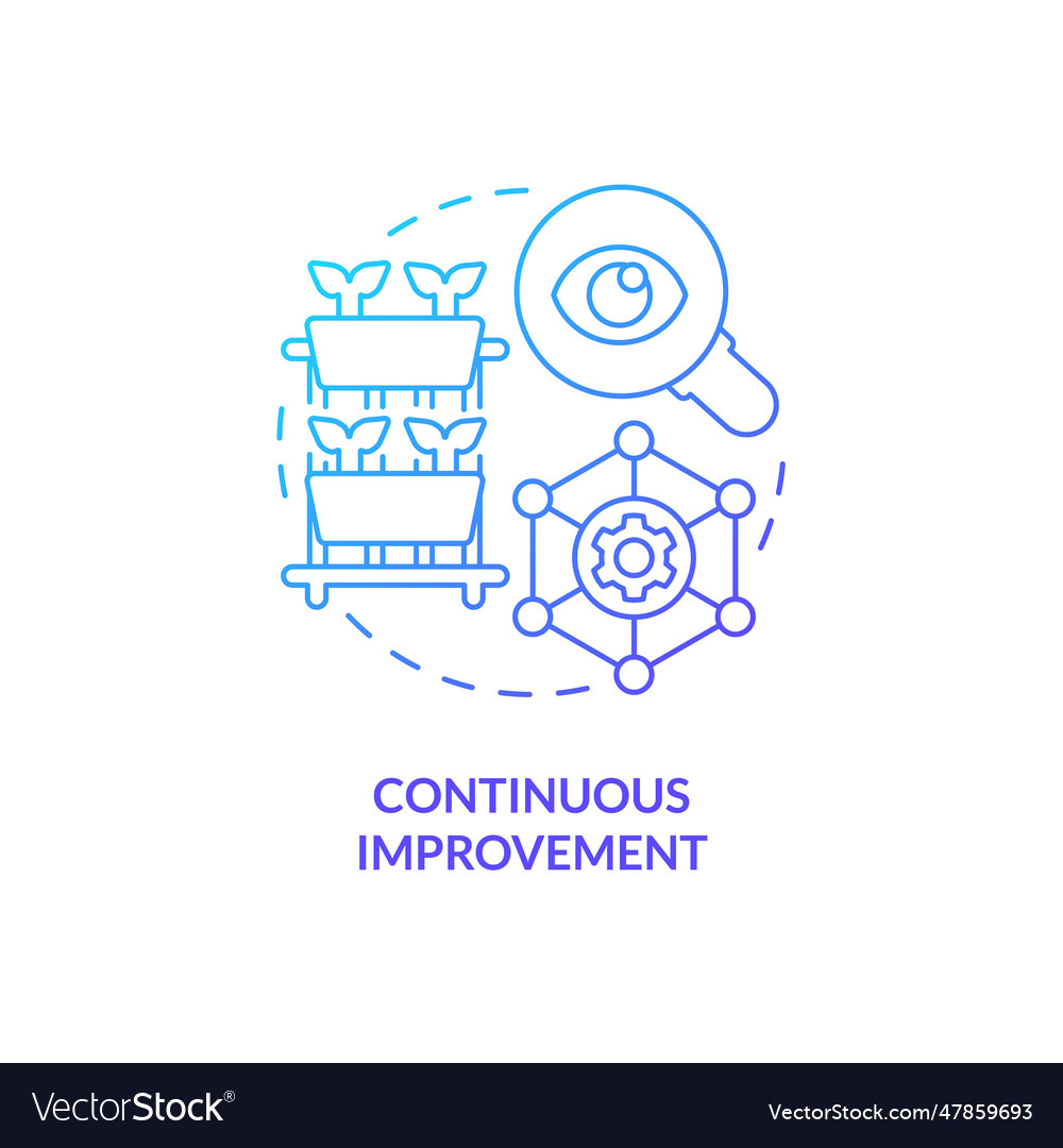 Thin Line Continuous Improvement Icon Concept Vector Image