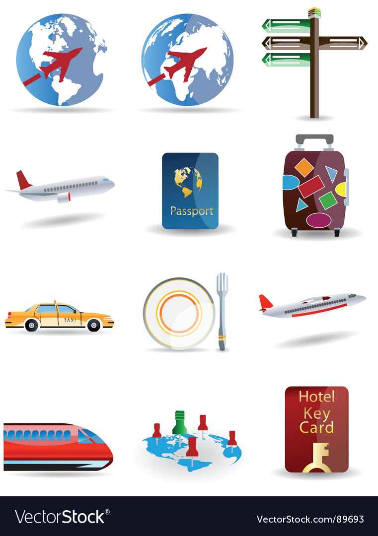 Travel and globe icons