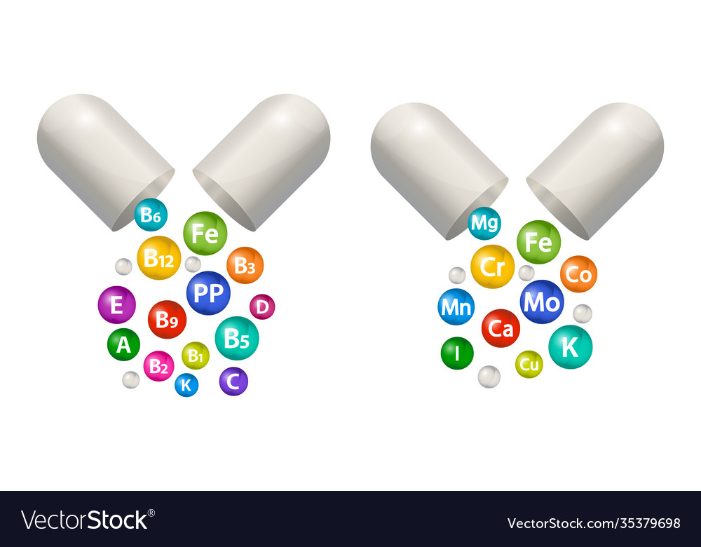 Capsule pill vitamin and mineral supplement