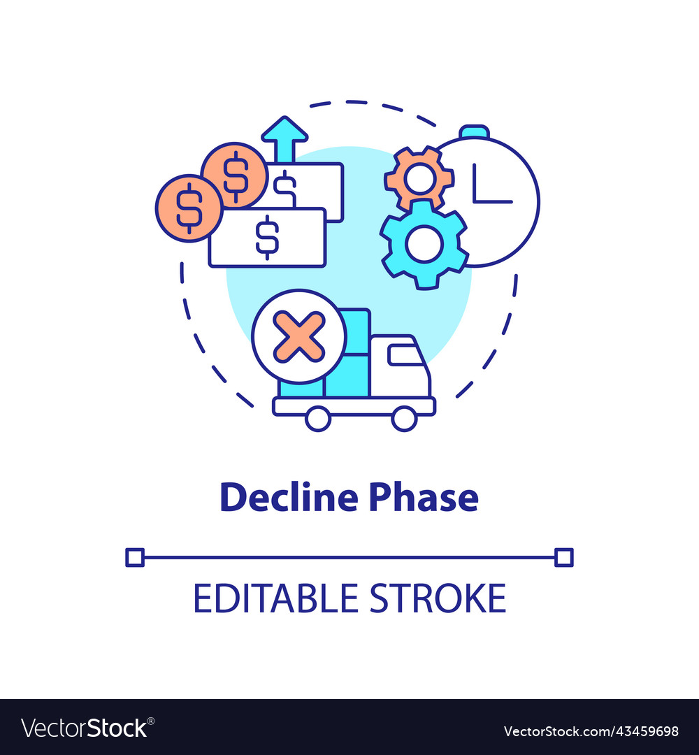 Decline Phase-Konzept-Symbol