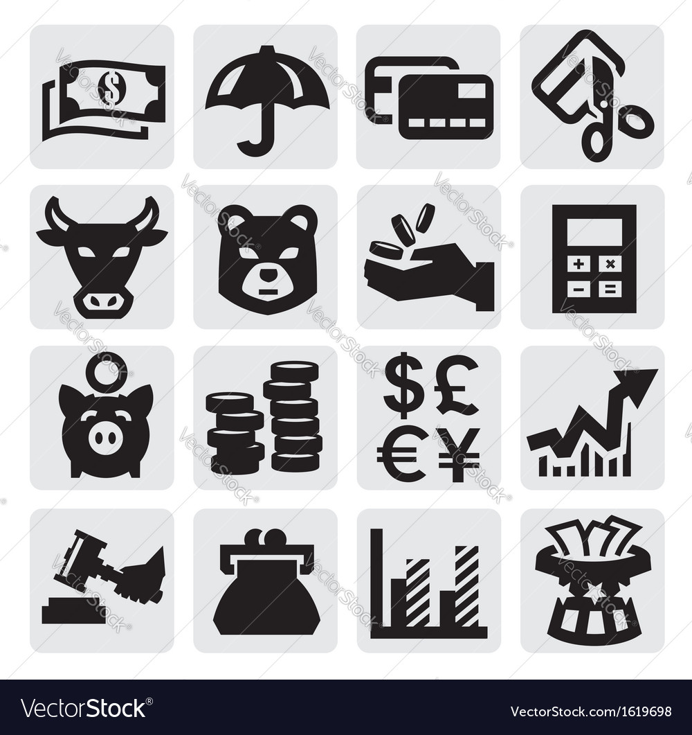 Financial Icons Royalty Free Vector Image - Vectorstock