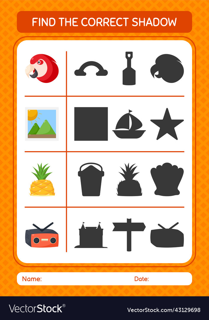 Find the correct shadows game with summer icon