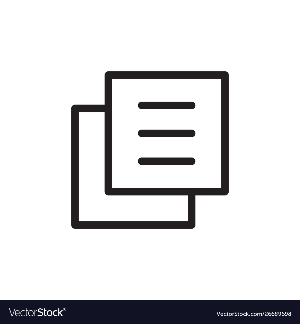 Flat line copy file icon logo element