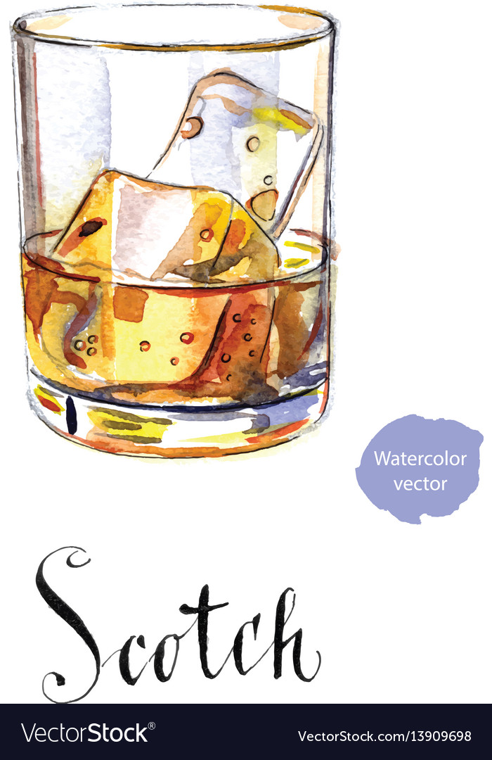 Glass Scotch Whiskey Brandy With Ice Cubes Vector Image - Glass Ice Cubes Vector Glass Scotch Whiskey Brandy With Ice Cubes Vector Image - Glass Ice Cubes Vector