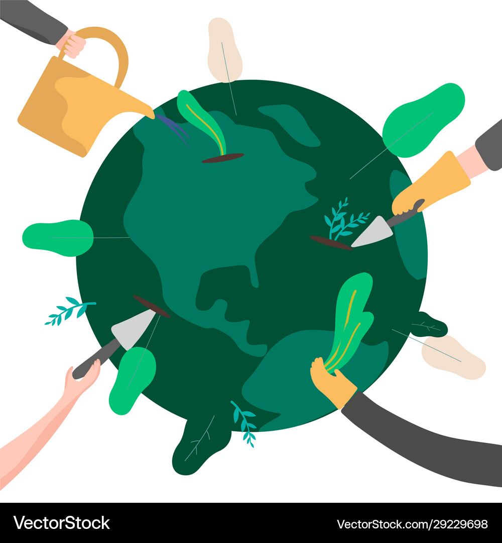 Green planet earth environment concept Royalty Free Vector