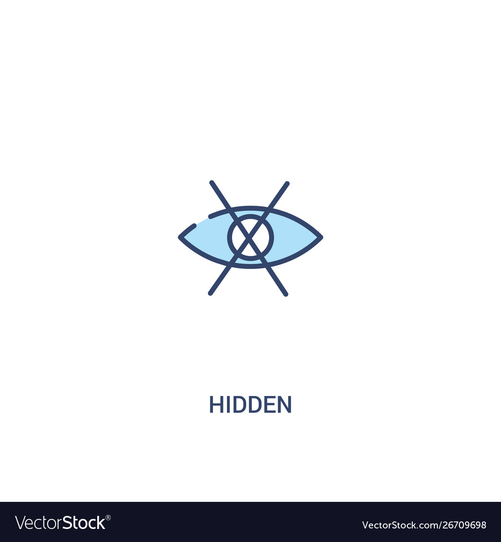 Hidden concept 2 colored icon simple line element vector image Hidden concept 2 colored icon simple line element
