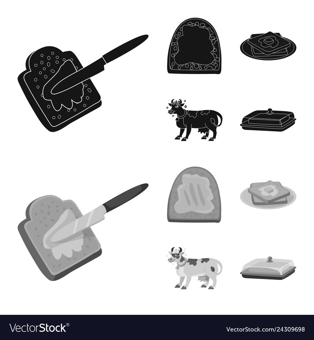 Isolated object of creamy and product icon set vector image Isolated object of creamy and product icon set