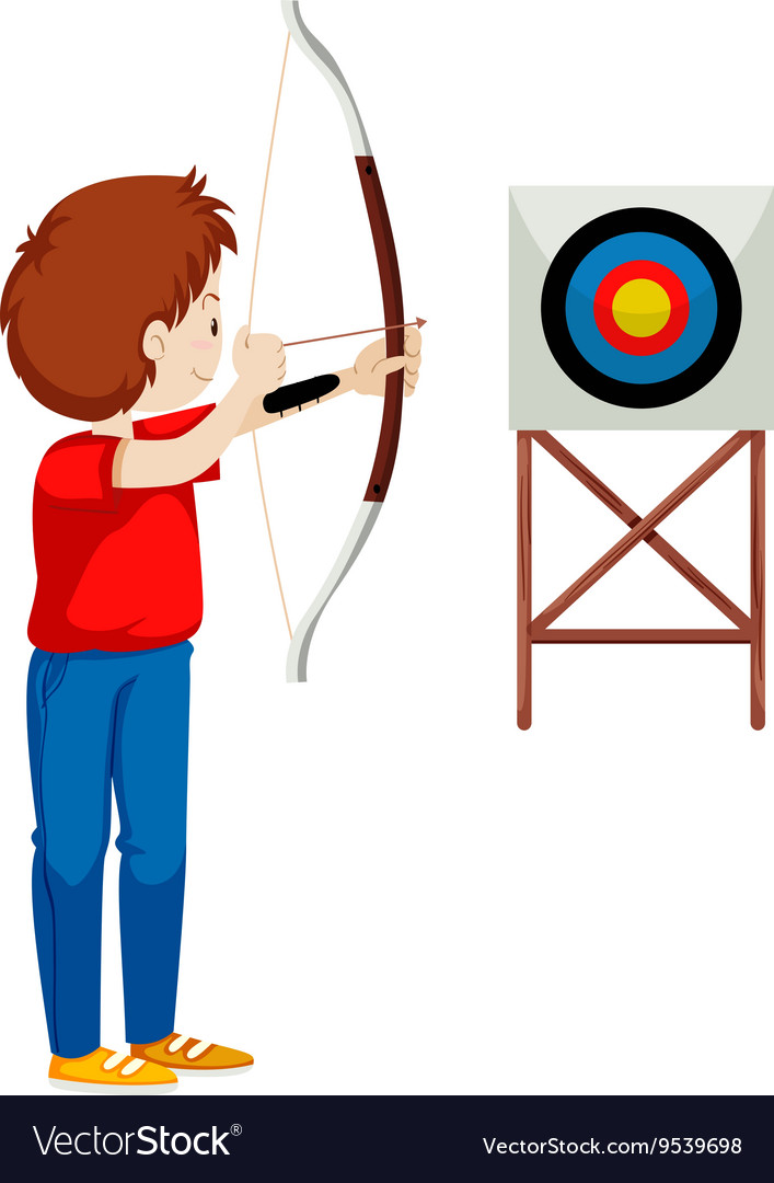 Man shooting arrow at the target