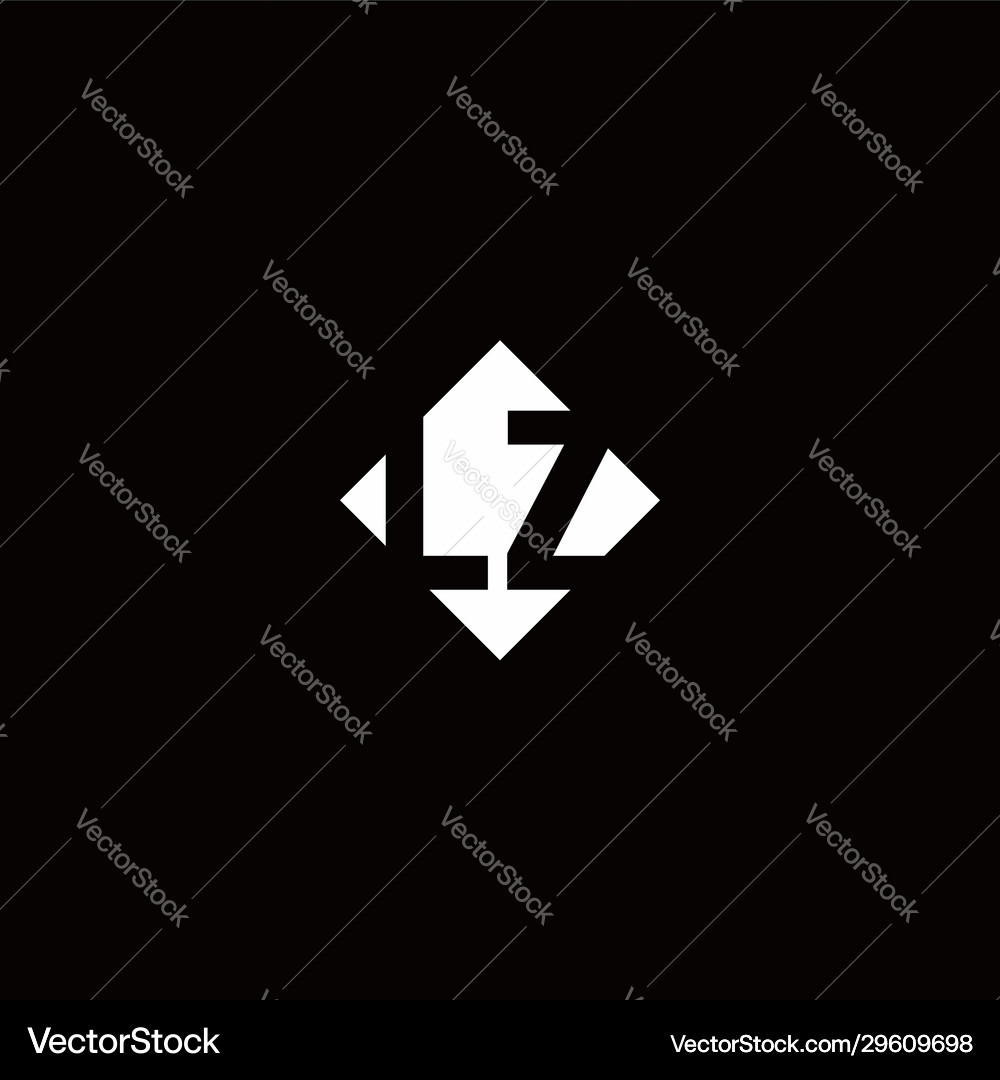 Monogram logo design with diamond square shape Vector Image