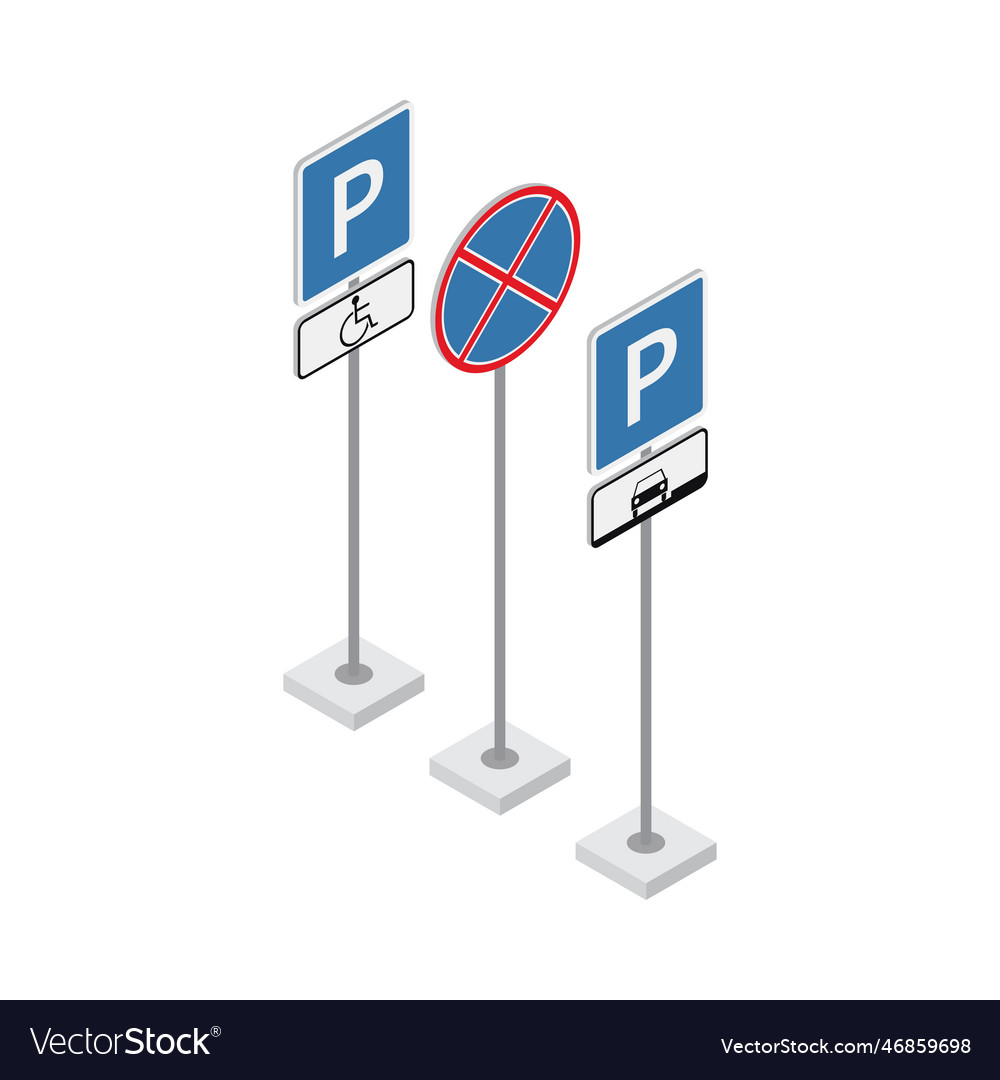 Parking Road Signs Royalty Free Vector Image - VectorStock