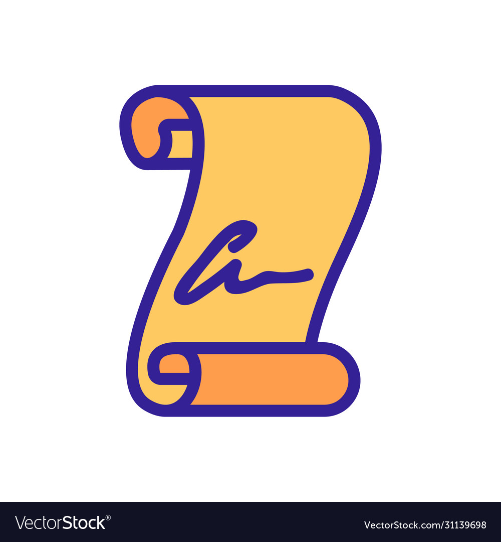 Signature paper scroll icon outline Vector Image Signature paper scroll icon outline