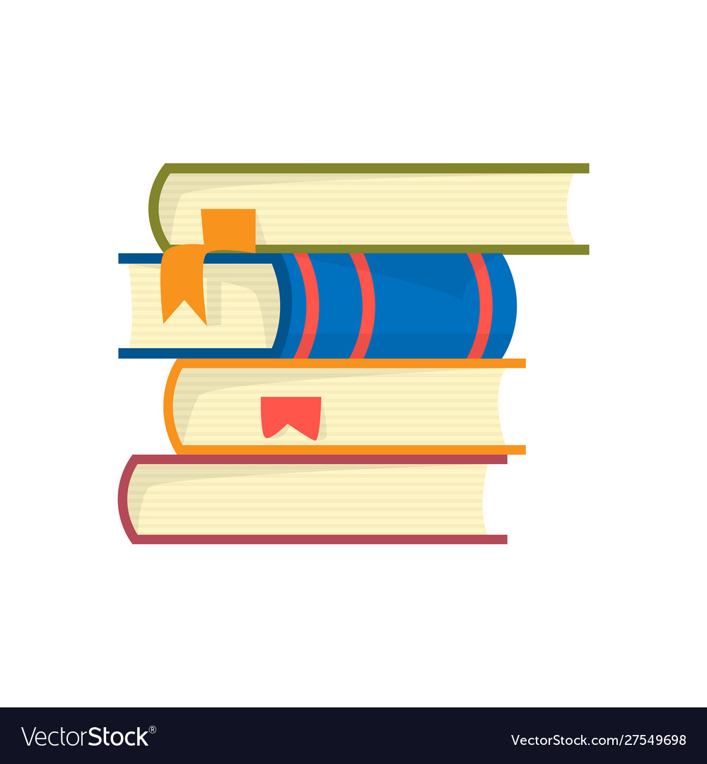 Stack books on a white background pile Royalty Free Vector