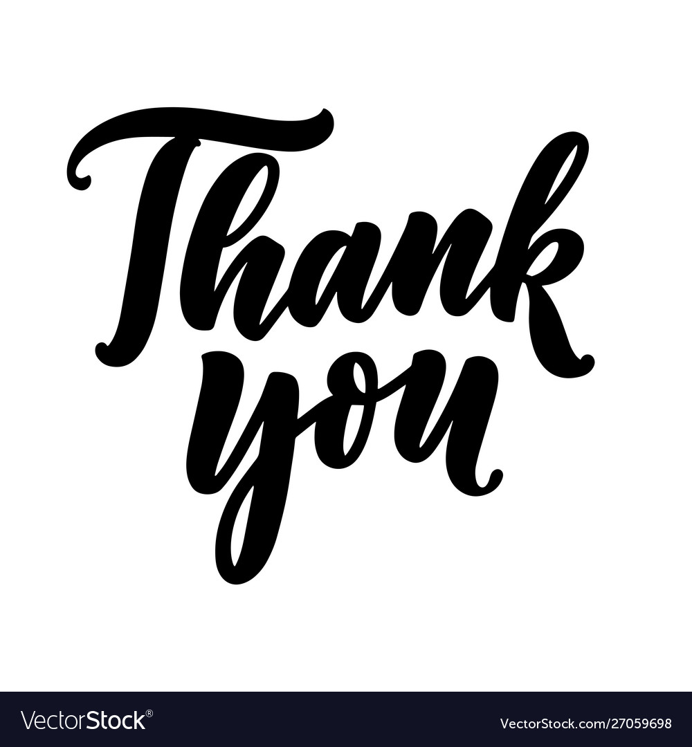 With lettering phrase - thank you Royalty Free Vector Image