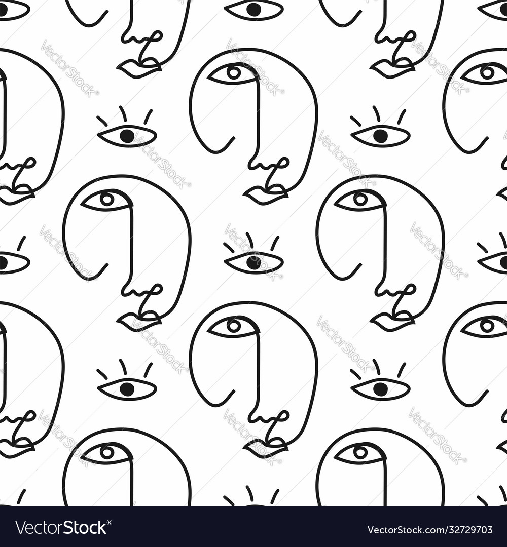 Abstract seamless pattern with sketches human Vector Image Abstract seamless pattern with sketches human
