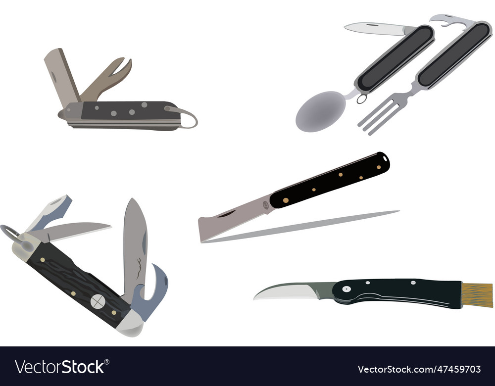 An array of cutlery on a white background