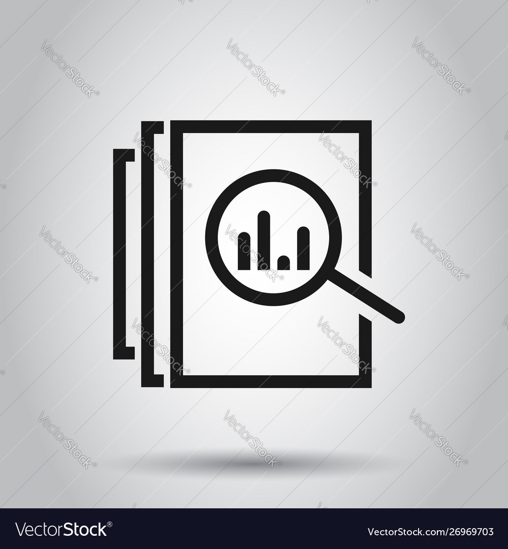 Audit document icon in flat style result report vector image Audit document icon in flat style result report