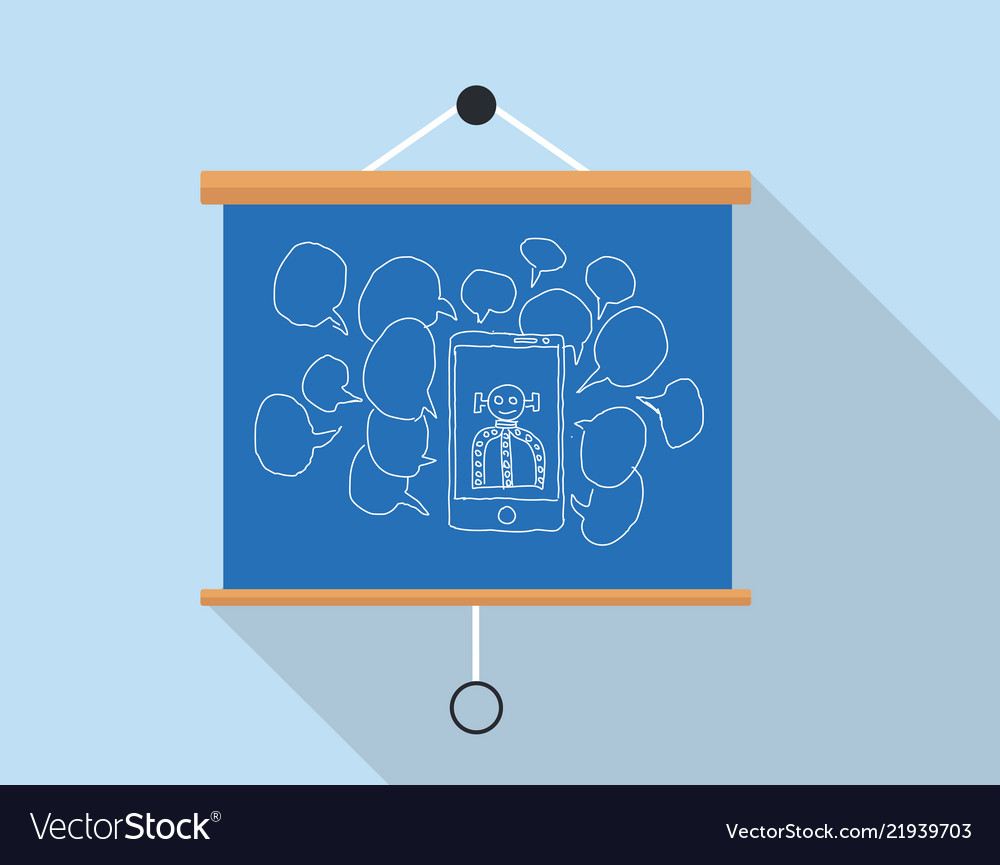 Chatbot or robot chat concept with presentation vector image Chatbot or robot chat concept with presentation