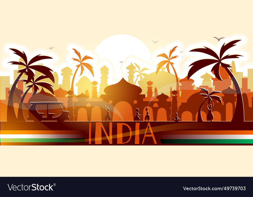 India skyline Royalty Free Vector Image - VectorStock