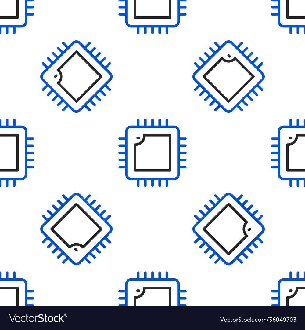 Line computer processor with microcircuits cpu vector image Line computer processor with microcircuits cpu