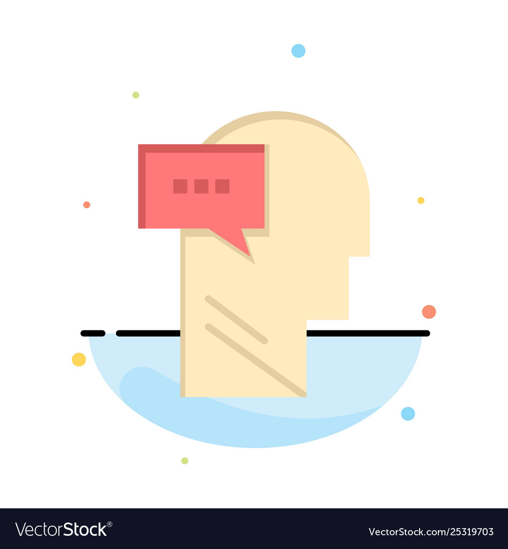 Mind dialog inner head abstract flat color icon vector image Mind dialog inner head abstract flat color icon