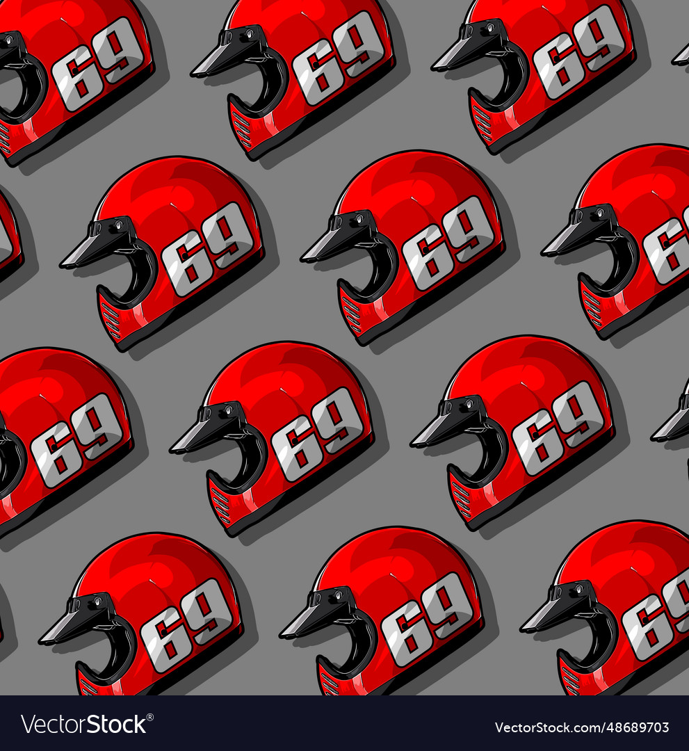 Retro helmet pattern template Vector Image Retro helmet pattern template
